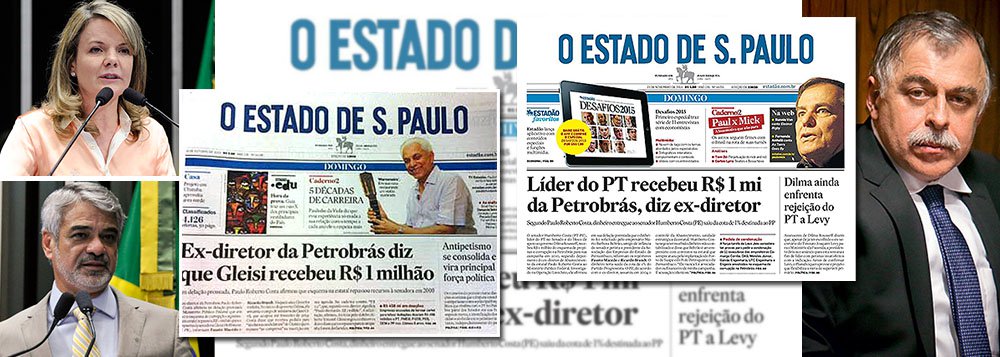 Um mês atrás, entre o primeiro e o segundo turno da eleição presidencial, um trecho da delação premiada de Paulo Roberto Costa vazou para o jornal Estado de S. Paulo; a manchete foi o suposto pagamento de R$ 1 milhão à senadora Gleisi Hoffmann (PT-PR); agora, a história se repete com Humberto Costa (PT-PE) e a mesma manchete no Estado; pelos termos da delação premiada, um delator, como Costa, só pode ser beneficiado se conseguir comprovar suas acusações; no entanto, até agora, só há sua palavra contra a dos dois senadores, já atirados na lama por um jornal que se declara favorável ao impeachment da presidente Dilma; caberia à Justiça evitar vazamentos apressados e cobrar provas do delator