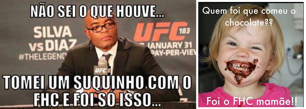 Criada por militantes tucanos, página que conta com quase 6 mil seguidores no Facebook ironiza a declaração da presidente Dilma Rousseff, de que os atos de corrupção da Petrobras deveriam ser investigados desde a década de 1990, durante o governo Fernando Henrique Cardoso (1995-2002); montagens levam o slogan: “A culpa é do FHC”