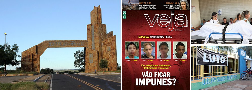 "Uma cobertura sensacionalista para casos que envolvem adolescentes como agentes de violência funciona a favor da audiência sem limites, trabalha contra a compreensão da situação e, portanto, não colabora para a busca de soluções ou para a implementação adequada de políticas públicas", diz reportagem da revista Brasileiros sobre o estupro coletivo e o espancamento de quatro meninas no Piauí; na semana passada, a revista Veja usou os suspeitos de ter comido os crimes para fazer campanha pela redução da maioridade penal