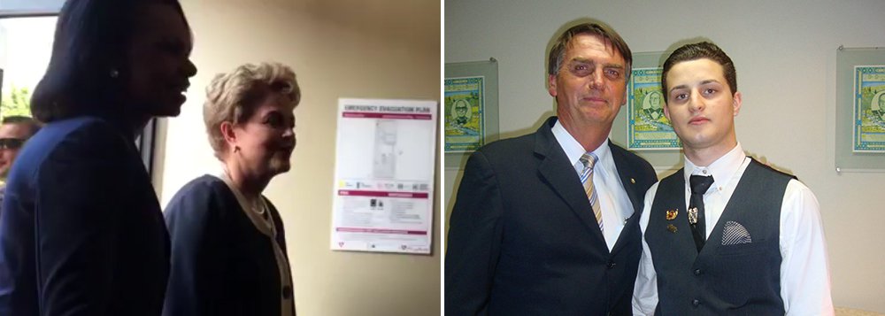 Brasileiro Igor Gilly, que mora nos EUA, se identificou no Facebook como autor das imagens em que aparece xingando a presidente Dilma Rousseff de terrorista durante visita à Universidade de Stanford, nos EUA, oferecida pela ex-secretária de Estado Condoleezza Rice; na rede social, ele aparece em fotos ao lado do deputado Jair Bolsonaro (PP-RJ)