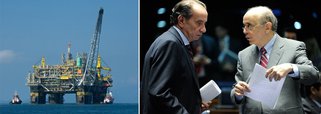 No momento em que senadores da oposição, como José Serra (PSDB-SP) e Aloysio Nunes (PSDB-SP), reforçam a pressão para que seja mudado o modelo do pré-sal, permitindo a exploração por empresas internacionais, como Shell, Exxon e Chevron, a Agência Nacional do Petróleo descobre uma nova reserva, de dimensões gigantes; estima-se que esta área, na bacia de Santos, no litoral paulista, seja tão grande quanto o campo de Lula, o maior do Brasil, com potencial para produzir entre 5 e 8 bilhões de barris; abertura do pré-sal promete ser o tema mais quente da agenda legislativa em 2015