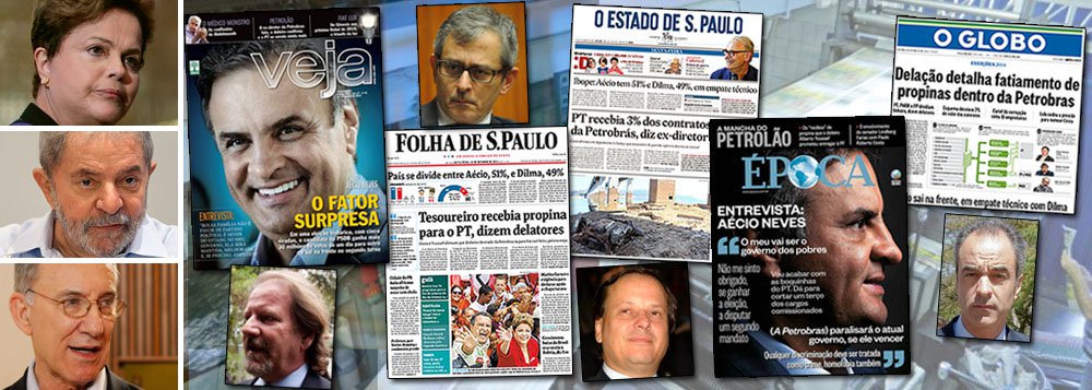 Como nunca se viu numa eleição presidencial no Brasil, unanimidade comemorativa na mídia contra candidatura do PT; presidente Dilma Rousseff paga o pato de sofrer impacto de todas as manchetes contra, capas de revista, Jornal Nacional etc; convívio do partido com a chamada "imprensa burguesa" sempre foi difícil; Dilma passa a defender Lei de Meios, que não entrou no programa dela por falta de consenso; baixa clareza da agremiação sobre relacionamento com famílias Marinho, Frias, Civita, Mesquita e poucas outras pode custar caro: o poder; racha sem volta