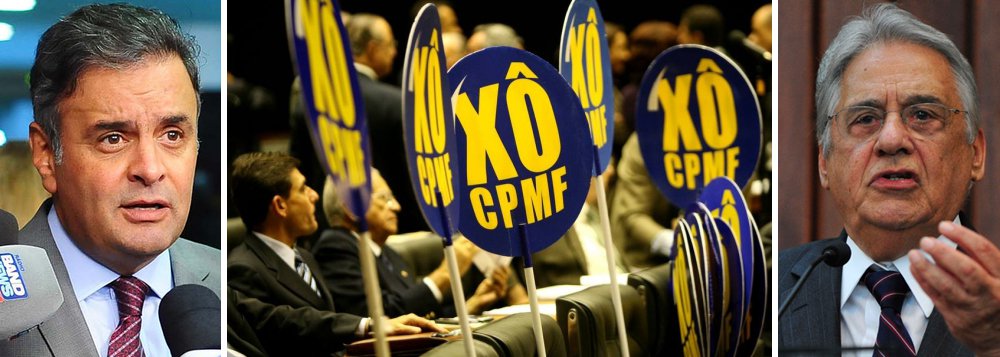 "Somos contra o aumento dos impostos", disse, neste sábado, o senador Aécio Neves (PSDB-MG), ao comentar a possível volta da CPMF; "Nós, do PSDB, não apoiaremos nenhuma proposta que puna ainda mais os já tão punidos cidadãos, consumidores e contribuintes brasileiros"; criado em 1997, no governo FHC, o imposto caiu no segundo mandato do ex-presidente Lula, após intensa campanha promovida por entidades empresariais; neste sábado; o ex-presidente Lula afirmou que "a CPMF nunca deveria ter acabado"; com um déficit previsto de R$ 130 bilhões para 2016, o governo federal conta com a receita de R$ 80 bilhões do imposto para ajustar suas contas