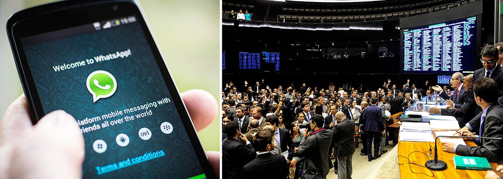 Grupo "Deputados Federais Novatos", criado pelo deputado Elmar Nascimento (DEM-BA), que conta com 243 parlamentares de 1º mandato, incluindo nomes do PMDB e até do PT, arquitetou pelo aplicativo esquema para ameaçar o pacote fiscal da presidente Dilma Rousseff caso não fossem liberadas verbas para seus redutos eleitorais