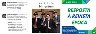 Jornalista Miguel do Rosário, do Cafezinho, relata que o repórter da revista Época Diego Escosteguy, "ao invés de contra-argumentar o BNDES, parte para ameaças e calúnias vazias"; após o banco denunciar manipulação do veículo, que acusou a instituição de negócios irregulares com a Caoa, o repórter disse pelo Twitter que, na próxima semana, irá publicar um "apanhado" de evidências de corrupção no BNDES; "Suas mensagens revelam descontrole emocional e desespero. A Época sentiu o golpe", diz ele