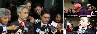 Bancada do PT na Câmara denuncia ação de integrantes do movimento ‘Revoltados Online’, que interromperam entrevistas de parlamentares do PT no Salão Verde da Câmara e agrediram a deputada Maria Do Rosário Nunes e demais petistas presentes; o deputado Paulo Pimenta e outros parlamentares interviram e foram hostilizados pelos provocadores; assista 