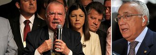 Pela primeira vez, desde 1965, quando o atual senador José Sarney (PMDB-AP) se elegeu governador do estado, o grupo não conseguiu eleger um representante para o Executivo estadual ou para o Senado; ex-ministro Gastão Vieira (foto, à dir.), derrotado na eleição para senador, diz que o futuro do grupo dependerá da gestão de Flávio Dino, que, segundo o peemedebista, "é uma mudança que precisa ser comprovada"; "Embora não precisasse, ele se uniu ao que há de mais exemplar da oligarquia. Como ele vai se desunir no exercício do governo para revolucionário, romper paradigmas?"