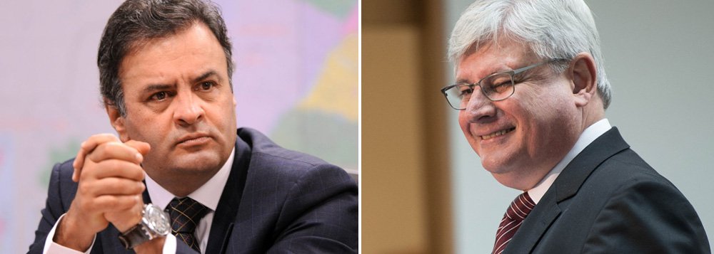 O senador Aécio Neves (PSDB-MG) apoio a recondução de Rodrigo Janot ao cargo de procurador-geral da República por mais dois anos; recentemente, Janot pediu o arquivamento do caso em que o doleiro Alberto Youssef citou Aécio como organizador de um mensalão em Furnas, a partir da indicação do aliado Dimas Toledo para uma diretoria da estatal