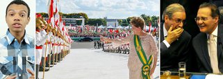 Líderes do MBL (Movimento Brasil Livre), Fernando Silva disse que a presidente Dilma Rousseff (PT) já não comanda mais o Brasil e que ela se tornou uma espécie de Rainha da Inglaterra no Palácio do Planalto: "Quem governa o país hoje é o Eduardo Cunha e o Renan Calheiros. Ela [Dilma] é uma espécie de rainha da Inglaterra"; grupo defende o impeachment da presidente por crime de responsabilidade por ter ficado à frente do conselho de administração da Petrobras no período em que, segundo a Operação Lava Jato, desvios se tornaram frequentes na estatal