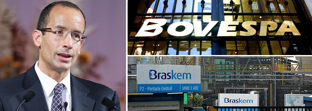 As ações da Braskem abriram em derrocada na Bolsa após depoimentos ligarem a empresa à esquema de propina da Operação Lava Jato; segundo dois delatores da Operação Lava Jato, a petroquímica Braskem, controlada pela Odebrecht, pagou propina para comprar matéria-prima mais barata da Petrobras entre 2006 e 2012; ações da Petrobras são negociadas com alta de 1,5%