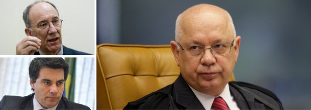 O presidente do PT, Rui Falcão, e o coordenador-jurídico da campanha petista, Flávio Caetano, se encontraram nesta quinta (23) com o ministro Teori Zavascki, do Supremo Tribunal Federal, e pediram investigações sobre um suposto acesso do PSDB à delação premiada do ex-diretor da Petrobras Paulo Roberto Costa; petistas desejam que STF e o Ministério Público convoquem o candidato Aécio Neves e o senador Álvaro Dias (PSDB-PR) para prestar esclarecimentos