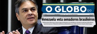 Fernando Brito ironiza ‘barriga’ do Globo sobre suposto veto avião que transportaria comitiva do Senado a Venezuela para visitar presos políticos: 'Agora, o PSDB e o Dem falam em fretar um jatinho, com o líder do PSDB no Senado, Cássio Cunha Lima (PB), dizendo que “é até mais seguro”. Só falta a nova manchete: “Venezuela recua e permite que FAB leve senadores a Caracas”'
