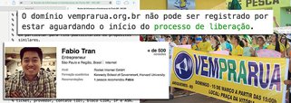 Fundação Estudar, do empresário Jorge Paulo Lemann, um dos acionistas da Ambev, confirma o afastamento do executivo Fábio Tran, um dos idealizadores do movimento Vem Pra Rua, e também a devolução do domínio vemprarua.org.br, no site Registro.br; ao 247, Lemann disse ser "apolítico" e lamentou que sua fundação tenha sido usada com finalidades políticas