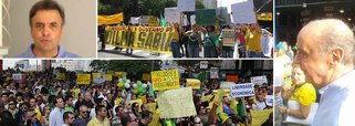 Senadores tucanos por Minas Gerais e São Paulo convocaram, pelas redes sociais, manifestação contra o governo; mas Aécio Neves não apareceu, e quem ocupou espaço foi José Serra; tucano paulista foi assediado para fotos, discursou e contou sua estratégia para o 247, enquanto descia a paulistana rua da Consolação: "O imponderável sempre acontece, as ruas têm de continuar mobilizadas e a oposição tem de se dar não apenas em Brasília, mas localmente também", enunciou; "Essa é a pior Prefeitura da história de São Paulo", completou; ele não acredita que o governo presidente Dilma caia: "Nossa luta será longa, não é coisa de uma semana ou um mês"