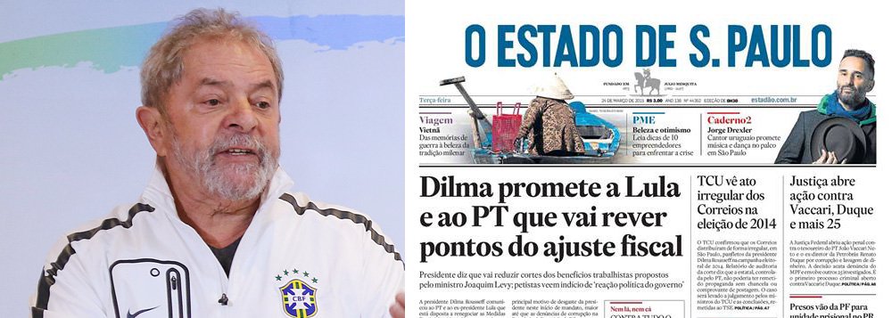 Em nota, ex-presidente desmente manchete desta terça-feira 24, que noticia que Dilma, reunida com Lula, teria aceitado alterar as medidas provisórias 664 e 665, que tratam dos benefícios trabalhistas e fazem parte do ajuste fiscal do governo; Lula diz não ter sido comunicado nem ter conversado com Dilma sobre alterações nas MPs; "Lamentamos a publicação da informação incorreta pelo jornal sem a devida checagem dos fatos", diz a nota