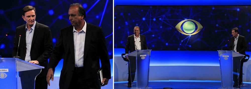 Durante o debate promovido pela Band, o governador do Rio, Luiz Fernando Pezão (PMDB), citou a Igreja Universal diversas vezes, acusando Marcelo Crivella (PRB), de favorecer evangélicos com cargos públicos na época que era diretor da Empresa de Obras Públicas do Rio de Janeiro (Emop); por sua vez, senador acusou seu partido de envolvido com casos de corrupção