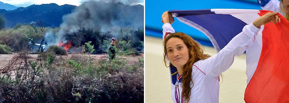 Dois helicópteros se chocaram em pleno voo, nas montanhas da zona turística de La Rioja, no Noroeste da Argentina, durante as filmagens de um reality show; a velejadora Florence Arthaud, a campeã olímpica de natação Camille Muffat e o pugilista olímpico Alexis Vastine estão entre os mortos