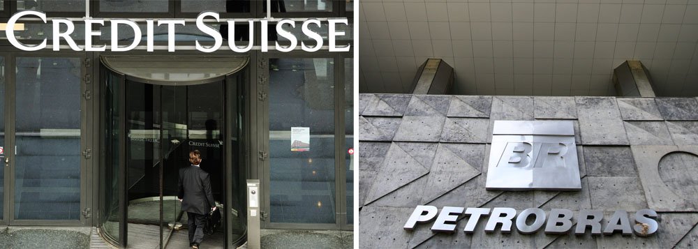 Porta-voz do banco suíço diz que as três principais agência de classificação --Moody's, S&amp;P e Fitch-- têm notas para a estatal iguais às do crédito soberano do Brasil, o que indica que a situação de rating da petroleira se agravaria no caso de a nota do Brasil ser reavaliada