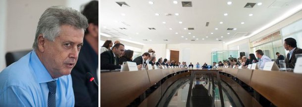 Governador do Distrito Federal, Rodrigo Rollemberg se reuniu com prefeitos de municípios goianos do Entorno para discutir ações de combate à dengue na região; durante o encontro, Rollemberg pediu uma ampla mobilização por meio de medidas como o acionamento de rádio comunitárias e de pastores evangélicos e líderes católicos por parte dos prefeitos; segundo ele, na capital federal, equipes do Corpo de Bombeiros têm efetuado cerca de mil visitas diárias a domicílios na tentativa de conter criadouros do mosquito