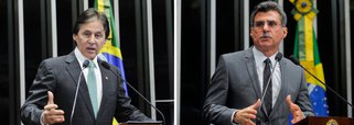 Os senadores do PMDB avaliam que ainda é cedo para fazer qualquer análise sobre a situação do presidente da Câmara, Eduardo Cunha; segundo o líder do PMDB no Senado, Eunício Oliveira (PMDB-CE), a denúncia, mesmo anunciada há dias, não foi discutida pela cúpula do partido; já o senador Romero Jucá (PMDB-RR) defendeu que todas as denúncias sejam primeiro verificadas antes que se tome qualquer atitude; "Não podemos prejulgar. Acho que temos que ter responsabilidade e equilíbrio, não fazer pré-julgamentos e dar o direito de defesa", disse