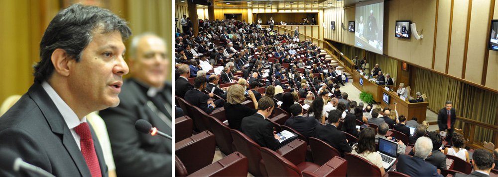 Durante seminário no Vaticano, sete prefeitos de importantes capitais do País entregaram uma carta ao papa Francisco em que cobram um acordo internacional para proporcionar recursos e tecnologias dos países mais ricos aos mais pobres; em sua apresentação, Fernando Haddad (PT), de São Paulo, disse que as agendas social e ambiental são indissociáveis