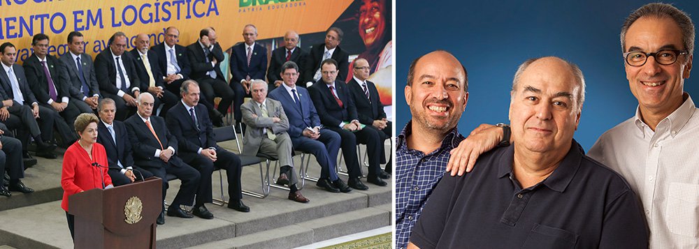 "Feita a opção certa, transferindo-se ao setor privado a responsabilidade pela materialização dos investimentos, a infraestrutura deverá ser mesmo uma das principais alavancas para recuperação da economia do país", diz editorial do jornal dos irmãos Marinho; "o diagnóstico do governo está correto, ao acreditar que por esse caminho a economia alcançará patamar de investimentos (da ordem de 21% a 22% do Produto Interno Bruto, em contraste com os atuais 18%) que possibilitará a retomada do crescimento", acrescenta