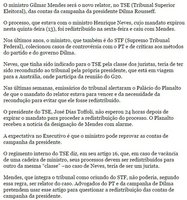 A boa notícia é que, segundo essa e outras fontes, as contas de campanha de Dilma apresentam uma higidez muito grande. Gilmar correrá um grande risco tentando distorcer alguma coisa