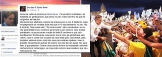 Após participar de comício do tucano Aécio Neves em Belo Horizonte, Geraldo Costa Neto, herdeiro do Estado de Minas, chama o ex-presidente Lula de "cachorro verborrágico" no Facebook e diz que a presidente Dilma Rousseff não terá governabilidade; mensagem também foi disparada pelo Whastapp