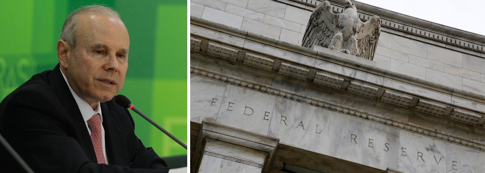 "Nós estamos em um cenário de desaceleração da economia mundial. Europa, China e Japão não estão com resultados bons. Então eu acredito que continuaremos ainda tentando superar essa recessão, por isso ao meu ver não modifica a velocidade de ajuste da taxa de juros norte-americana", disse o ministro da Fazenda sobre a promessa do banco central dos EUA de manter as taxas de juros perto de zero