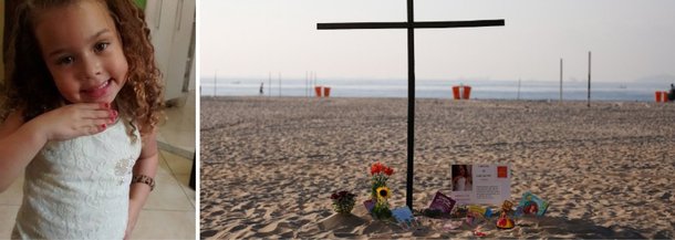 A ONG Rio de Paz faz um protesto contra a morte da menina Larissa Carvalho, de 4 anos, vítima de bala perdida em Bangu, na Zona Oeste da capital fluminense; no local, foi instalada uma cruz preta com três metros de altura, além de brinquedos e flores; de acordo com a ONG, a cruz ficará no local até as 19h30m da próxima quarta-feira (21); outra criança, de 9 anos, foi atingida por uma bala perdida na capital; Asafe William Costa de Ibrahim está com a bala alojada na cabeça; seu estado é grave