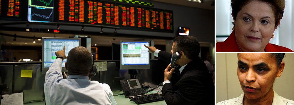 Depois de cair 0,90% com o levantamento, que mostrou Dilma e Marina em empate técnico, mas com a petista em vantagem numérica de 1 ponto percentual no 2º turno, Ibovespa sobe 1,22% digerindo pesquisa; mercado aguarda novos levantamentos; Ibope será divulgado nesta noite