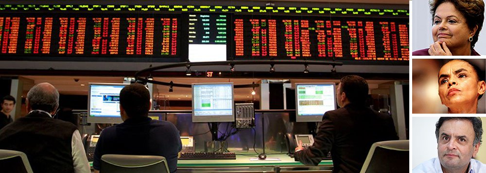 Às 16h59, o Ibovespa registrava perdas de 0,93%, aos 57.833 pontos, com o mercado digerindo a nova pesquisa eleitoral que se mostrou ainda mais acirrada entre Marina Silva e Dilma Rousseff; em uma simulação de segundo turno, de acordo com a mostra divulgada nesta sexta-feira 19, a presidente teria 44% das intenções de voto, contra 46% da adversária do PSB; no primeiro turno, a petista tem 37%, Marina 30% e Aécio Neves, do PSDB, 17%; ações de estatais e bancos lideram as perdas da sessão