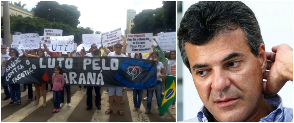 Manifestação organizada por servidores estaduais nas ruas centrais da cidade de Apucarana pediu a saída do governador: “Fora Richa, impeachment já!”; na Capital e no interior crescem episódios de hostilidade contra Beto Richa e parlamentares ligados à sua base; Estado vive crise e greve na educação desde que Rica demitiu servidores e cortou benefícios da categoria
 