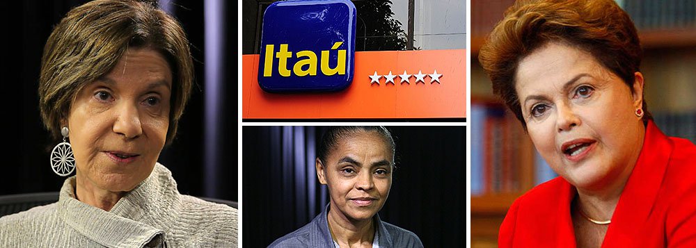 Em entrevista à agência americana de notícias financeiras Bloomberg, educadora Neca Setubal fala como legítima herdeira do maior banco privado do País, o Itaú; "O mercado é contra Dilma", sentenciou ela; "O mercado está apostando em Marina, que tem convicções sérias", completou, posicionando-se como banqueira no debate eleitoral a também principal assessora da candidata do PSB; segundo a consultoria Economatica, o Itaú pagou R$ 56,5 milhões em dividendos por 0,5% de suas ações desde 2010; jornal Folha de S. Paulo estimou que irmã de Roberto Setúbal tem 0,5% das ações da instituição