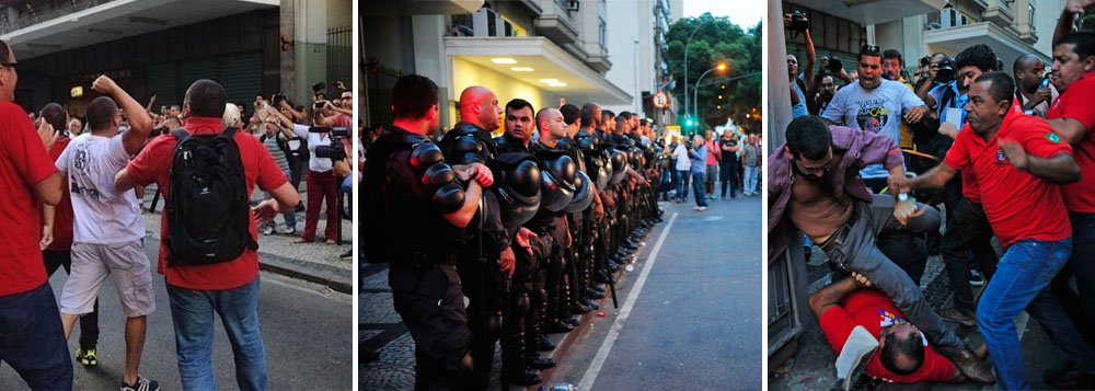 "A mídia, à diferença do que vem fazendo em relação às agressões que pessoas vestidas com roupa vermelha vêm sofrendo em atos contra Dilma Rousseff e o PT, deu grande destaque a confronto que eclodiu devido a manifestantes antipetistas terem ido diante da ABI insultar os manifestantes em defesa da Petrobras", escreve Eduardo Guimarães, do Blog da Cidadania