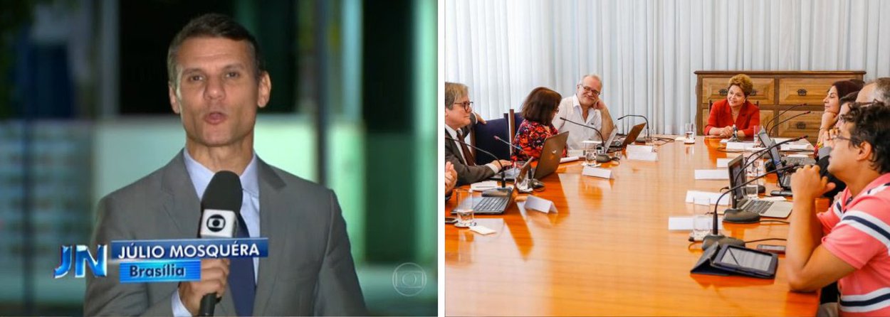 Eduardo Guimarães, do Blog da Cidadania, relata que os blogueiros recebidos ontem pela presidente Dilma Rousseff foram hostilizados por uma equipe de reportagem da Rede Globo, capitaneada pelo repórter Júlio Mosquera; Guimarães revela também detalhas da promessa de Dilma de trabalhar pela democratização da mídia; "Dilma prometeu que em um seu eventual segundo mandato não irá mais apanhar calada, que fará o enfrentamento político quando necessário. Além disso, respondendo a pergunta do blogueiro Altamiro Borges, Dilma disse que o país já está “maduro” para passar por uma regulação econômica da grande mídia, nos moldes das legislações de países como Estados Unidos, França, Alemanha, Inglaterra e tantos outros nos quais a imprensa se submete a regras", diz ele