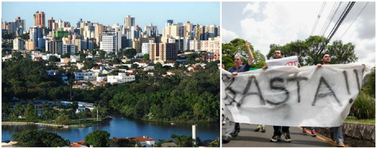 Tanto em Curitiba como em Londrina as manifestações que pediam o impeachment da presidente Dilma Rousseff se tornaram um verdadeiro fiasco; em Londrina(na foto), não tinha gente nem mesmo para segurar uma faixa de protesto; a polícia chegou a ser dispensada porque não havia quórum dos manifestantes