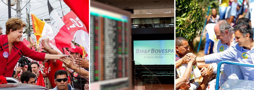 Índice chegou a ter queda, mas virou no início da tarde após boatos de que Aécio Neves (PSDB) deve aparecer à frente de Dilma Rousseff (PT) nas pesquisas de amanhã; debate da Band, que acontece hoje à noite, no radar do mercado; com isso, o índice encerrou o dia com ganhos de 0,10%, aos 58.015 pontos