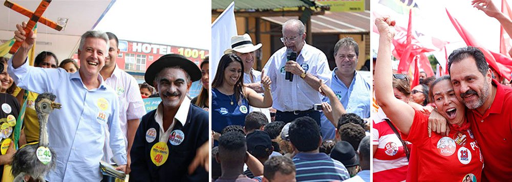 Pesquisa Datafolha divulgada neste sábado, 4, sobre intenções de voto para o governo do Distrito Federal aponta o candidato Rodrigo Rollemberg (PSB) em primeiro, com 46%; Jofran Frejat (PR) tem 24% e está tecnicamente empatado com Agnelo Queiroz (PT), que tem 23%; Luiz Pitiman (PSDB) tem 4%, Toninho do PSOL (PSOL), 2% e Perci Marrara (PCO), 0%