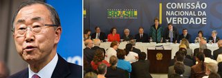 "As Nações Unidas encorajam e apoiam esforços em todo o mundo para desvendar os fatos que envolvem grandes violações dos direitos humanos e da lei humanitária internacional e promovem a justiça e a reparação", afirmou o secretário-geral das Nações Unidas, Ban Ki-moon, em nota, sobre o relatório final entregue hoje pela Comissão Nacional da Verdade