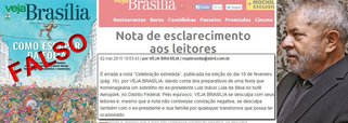 Num rompante de sinceridade, a revista Veja admitiu nesta segunda-feira, 3, que mentiu; após desmentido oficial do Instituto Lula e Boletim de Ocorrência registrado por invasão de domicílio, a revista Veja publicou nota em que admite foi uma mentira a matéria do repórter Ulisses Campbell sobre uma festa de aniversário de um suposto sobrinho do ex-presidente Lula em Brasília; a revista do grupo Abril pediu desculpas a Lula e aos leitores pelo exemplo de mau jornalismo; "Pelo equívoco, Veja Brasília se desculpa com seus leitores e, mesmo que a nota não contivesse conotação negativa, se desculpa também com o ex-presidente e sua família por quaisquer transtornos que possa ter ocasionado", escreveu 