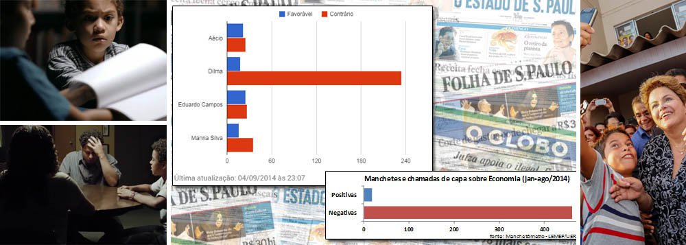 A oposição começa a dizer-se preocupada com a agressividade da campanha eleitoral do PT, "mas também é certo que, de janeiro para cá, o governo Dilma se encontra sob ataque permanente", escreve Paulo Moreira Leite, em novo artigo no 247; ele recorda os números do manchetômetro, pesquisa da UERJ sobre os principais jornais do País; "O saldo é o seguinte: para cada notícia positiva, Dilma encara 25 notícias negativas"; sobre a cobertura de economia, o contraste é de 400 contra 10; e questiona: "Agressividade, desigualdade? Não. 400 a 10. 25 contra 1. Esta é a disputa"