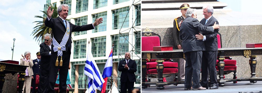 O esquerdista Tabaré Vázquez assumiu neste domingo a presidência do Uruguai, no terceiro mandato consecutivo da esquerda; Vásquez foi o primeiro presidente de esquerda no Uruguai, entre 2005 e 2010, e assume o comando do país após a gestão de José Mujica, o ex-guerrilheiro que viveu mais de uma década na prisão; "Há exatamente dez anos, neste mesmo lugar, eu me dirigia à Assembleia Geral do poder Legislativo para assumir a presidência da República Oriental do Uruguai. Hoje a vida me dá uma segunda oportunidade", disse