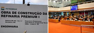 Oito deputados estaduais lamentaram que a Petrobrás tenha decidido suspender a construção da refinaria de Bacabeira; deputado Max Barros (PMDB) pediu apoio para a proposta; "Já adotei uma medida que estou propondo para ser analisada por todos os deputados: que se crie uma Comissão Especial desta Casa para que a Assembleia Legislativa (AL-MA) participe de um debate relevante para o Estado do Maranhão, que é a decisão unilateral da Petrobras, de não mais construir a Refinaria Premium no Maranhão", disse