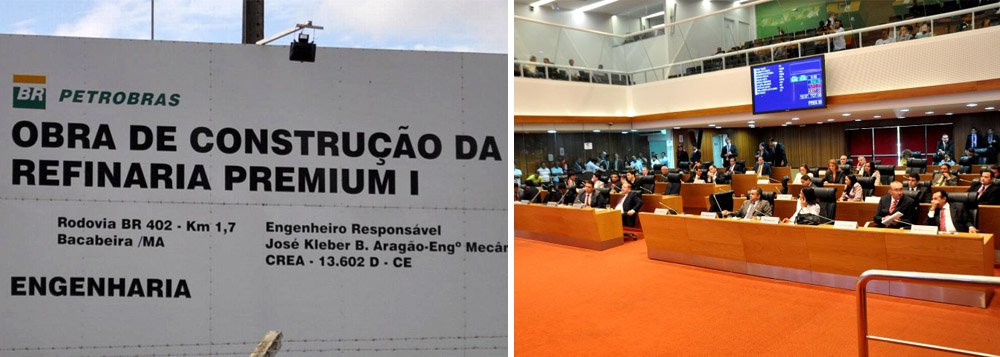 Oito deputados estaduais lamentaram que a Petrobrás tenha decidido suspender a construção da refinaria de Bacabeira; deputado Max Barros (PMDB) pediu apoio para a proposta; "Já adotei uma medida que estou propondo para ser analisada por todos os deputados: que se crie uma Comissão Especial desta Casa para que a Assembleia Legislativa (AL-MA) participe de um debate relevante para o Estado do Maranhão, que é a decisão unilateral da Petrobras, de não mais construir a Refinaria Premium no Maranhão", disse