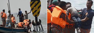 Um barco superlotado que naufragou nesse domingo, 22, no Rio Padma, no centro de Bangladesh, depois de se chocar com um navio de carga, provocou a morte de 65 pessoas, informou a polícia; vinte e quatro corpos foram encontrados nesta segunda-feira, 23, além dos 41 recuperados no domingo; “A maioria dos corpos foi encontrada no navio depois de ter sido rebocado até a costa”, disse o inspetor Abdul Muktadir; sobreviventes disseram que o barco MV Mostofa estava superlotado, com 70 a 150 passageiros a bordo, quando virou