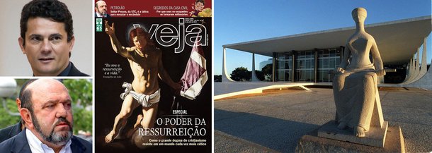 Edição desta semana pressiona os ministros do Supremo Tribunal Federal a não soltar o empresário Ricardo Pessoa, sócio da UTC Engenharia; Pessoa está preso de forma preventiva há mais de 120 dias e a tendência é que tanto ele como outros réus da Lava Jato sejam soltos pelos ministros da corte, que enxergam exagero na duração da pena antecipada; Veja argumenta, no entanto, que caso ele seja liberado será mais improvável a possibilidade de que o empresário venha a fazer uma delação premiada ao juiz Sergio Moro