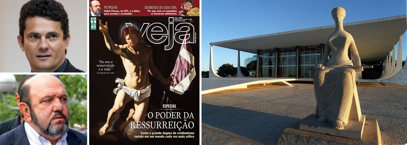 Edição desta semana pressiona os ministros do Supremo Tribunal Federal a não soltar o empresário Ricardo Pessoa, sócio da UTC Engenharia; Pessoa está preso de forma preventiva há mais de 120 dias e a tendência é que tanto ele como outros réus da Lava Jato sejam soltos pelos ministros da corte, que enxergam exagero na duração da pena antecipada; Veja argumenta, no entanto, que caso ele seja liberado será mais improvável a possibilidade de que o empresário venha a fazer uma delação premiada ao juiz Sergio Moro