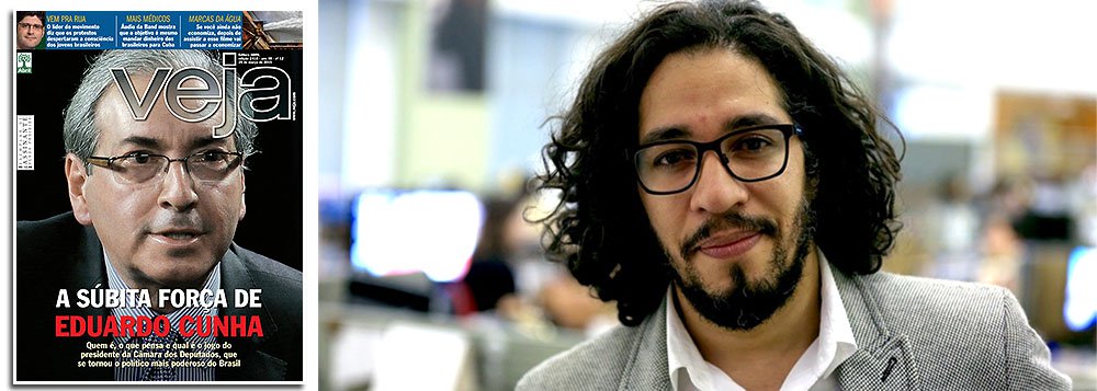 Em depoimento no Facebook, deputado federal Jean Wyllys (Psol-RJ) criticou capa da revista Veja, deste final de semana, que destaca o presidente da Câmara, Eduardo Cunha (PMDB-RJ); segundo o parlamentar, há uma tentativa de enaltecer o nome de Cunha, sem qualquer menção ao fato de ele estar sendo investigado pela Operação Lava Jato, por suposto recebimento de propina