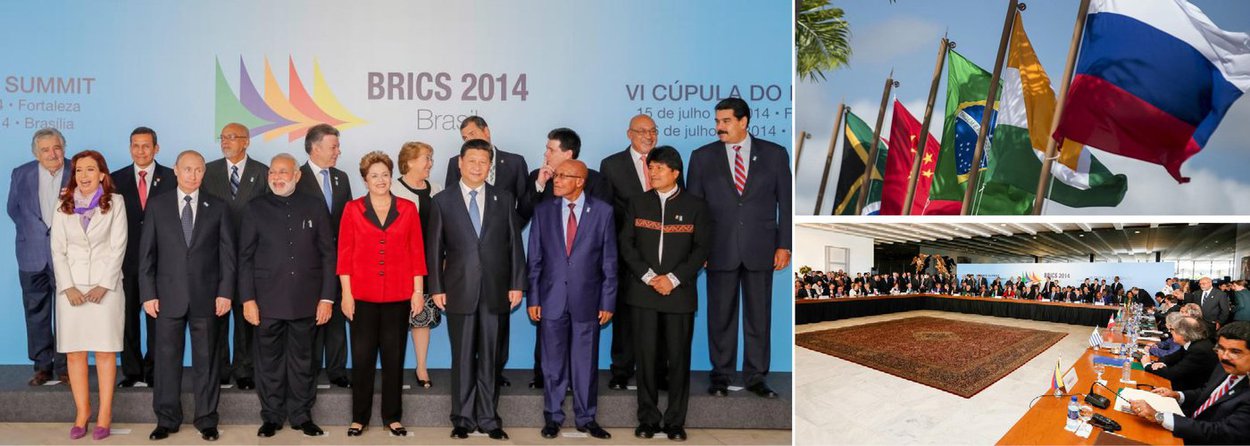 O Brasil avançou em 2014 em busca da cooperação consolidada entre os países integrantes do Brics (Brasil, Rússia, Índia, China e África do Sul); Fortaleza, no Ceará, sediou, em julho deste ano, o encontro de cúpula dos cinco países, quando foi dado mais um passo para a estruturação do novo Banco de Desenvolvimento do Brics, que terá sede em Xangai, na China, e a presidência ocupada por um representante da Índia